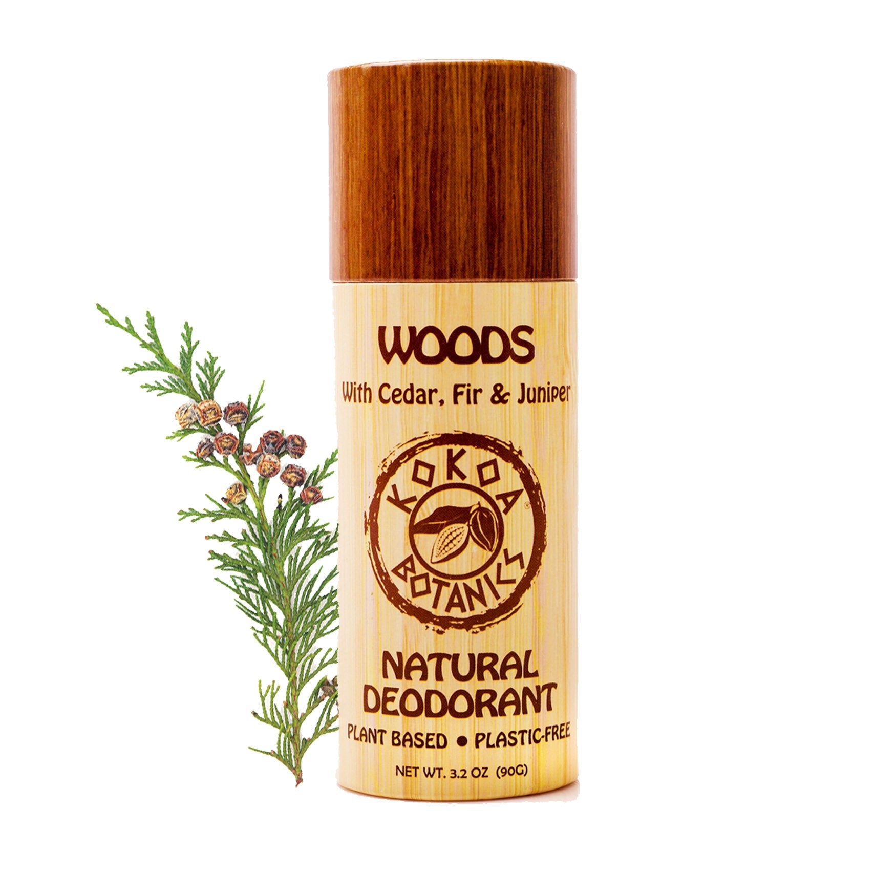 WOODS - Natural Deodorant - Plastic-Free - Sport - Aluminum-Free 3.2 oz